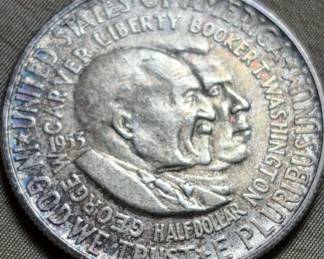1952 GEORGE CARVER BOOKTER T WASHINGTON SILVER HALF DOLLAR  COMMERATIVE COIN