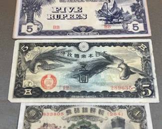 Banknotes Korean  Japanese
