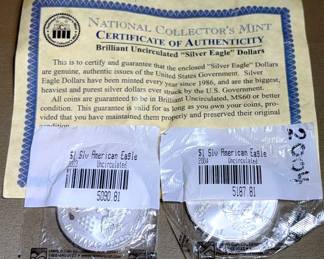 2003 2004 Uncirculated Silver American Eagle 