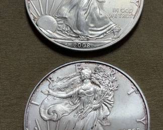 Walking Liberty US Eagle Silver Dollar Coin 1 Oz .999 Fine Silver Coins