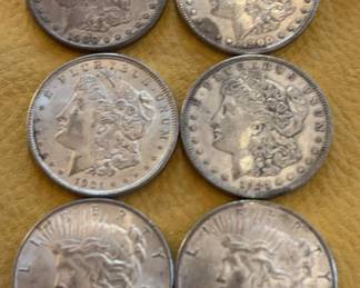 Morgan and Peace Dollars Early 1900s