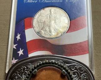 Silver American Eagle & Belt Buckle