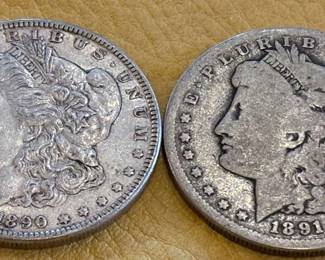 Morgan Dollars 1890 and 1891
