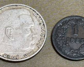 1885 AUSTRIA 1 KREUZER COPPER Coin 1937 Deutsches Reich Marks