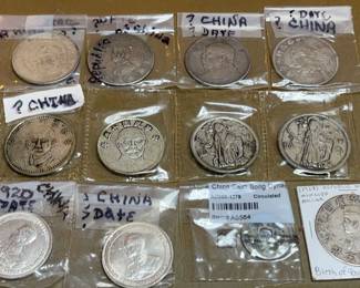 Chinese Coins 1927 Large Silver Memento Dollars  More