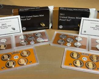 2011 2012 US Mint Proof Sets