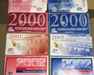 US Mint Uncirculated Coin sets 1999-2002
