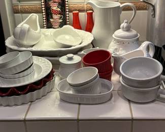 Misc white serving items