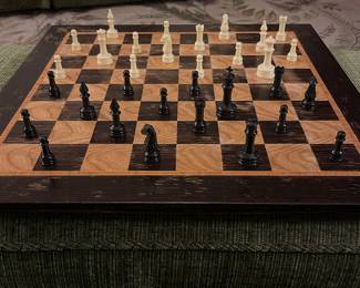 Chess board and chess pieces
