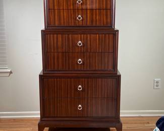 ETHAN ALLEN GRADUATED CHEST OF DRAWERS | Triple tier chest of drawers by Ethan Allen with 3 pair of graduating drawers. - h. 57.5 x w. 19.25 x l. 33 in