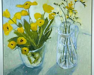 SIGNED STILL LIFE | Untitled. Oil on canvas. 19.5 x 19.5 in sight. Signed lower right. - w. 25.5 x l. 25.5 in