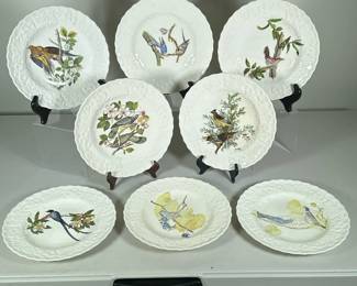 (8pc) ALFRED MEAKIN BIRDS OF AMERICA PLATES | Reproduced from the Elephant folio edition of Audubon’s Bids of America by the Nation Audubon Society - dia. 9 in