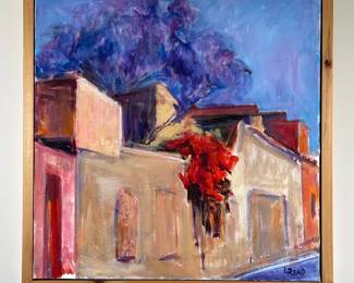 L READ OIL PAINTING | Untitled. Oil on canvas. 20 x 20 in. Canvas. Signed lower right - w. 22 x l. 22 in (frame)