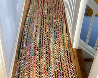 COLORFUL WOVEN RUNNER | Nomad colorful runner hand-braided in India - w. 2.5 x l. 8 ft