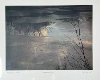 JEAN LINVILLE PRINT | Liquid Life. 7 x 9.5 in. Sight. Signed & Titled on bottom, labeled on verso - w. 17 x l. 21.5 in (frame)