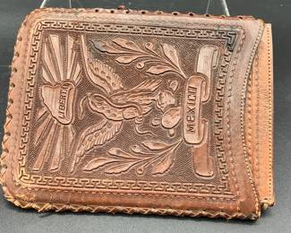 Leather hand tooled wallet/card case