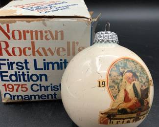 First Limited Edition 1975 Norman Rockwell Christmas Ornament