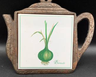Cast iron tea kettle trivet