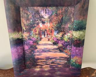 Claude Monet reproduction with painted extended artwork frame