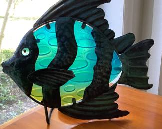 Glass and metal angel fish