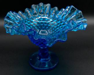 Ruffled hobnail candy dish