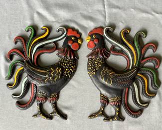 Cast iron roosters