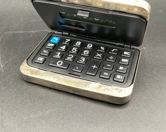 Silver plated vintage calculator
