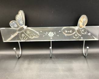 Butterfly wall hooks with etched mirror 