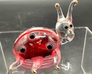 Mini glass lady bug