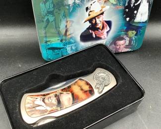 John Wayne collectible pocket knife in case