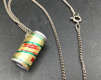 Miller beer can necklace