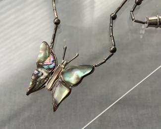 Abalone Sterling silver butterfly