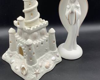 Angel and Partylite sandcastle