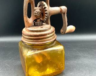 Daisy amber glass butter churn