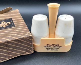 Rare Vintage MCM advertising Salt and Pepper set