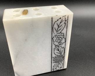 Marble brush holder