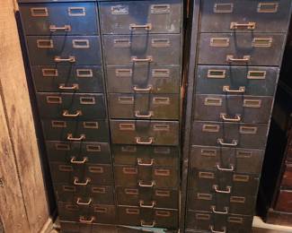 Very nice set of cabinets full of lighting supplies. 