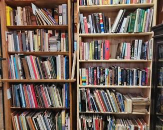 So many art books. A few rare and exotic. Mostly lovely and readable references.