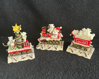 Coca-Cola Holiday Express Collection - Miniature Train Figurines Lot.