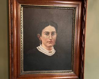 Vintage framed acrylic on canvas.