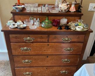 Antique five-drawer chest.