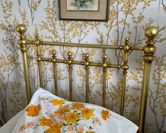 Pr. Of gold leaf paint on WOOD twin headboards /excellent condition.