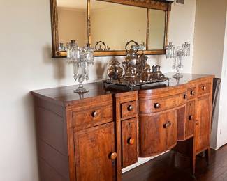 Burled wood 19th century sideboard