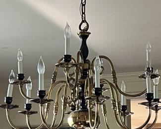 Stunning 12 arm brass chandelier.