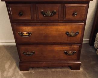 Vintage Riverside 3 Drawer Night Stand.