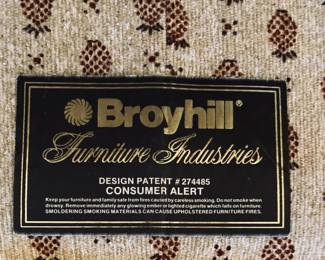 Vintage Mid Century Broyhill Pineapple Pattern Sofa and Loveseat.