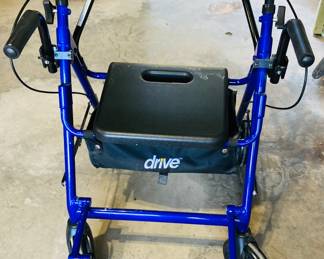 Drive Medical 795B Duet Folding Transport Wheelchair and Rollator Walker. 2 Available.