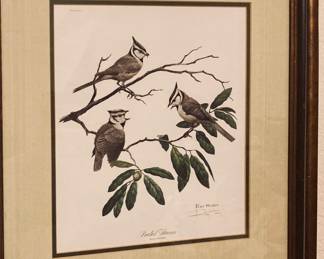 Wall Art Signed Ray Harm Bridled Titmouse.