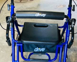 Drive Medical 795B Duet Folding Transport Wheelchair and Rollator Walker. 2 Available.