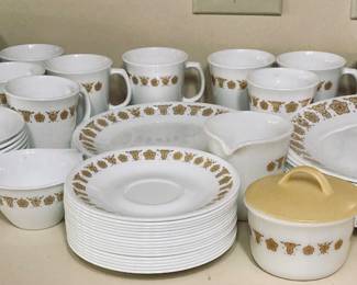 Vintage Corelle Ware Butterfly Gold Dishes. 85 Pc. Set.